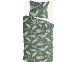 Byrklund Dekbedovertrek Greens & Flowers - 140x220 - 100% Katoen - Groen