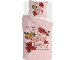Byrklund Dekbedovertrek Not Your Babe - 140x220 - 100% Katoen - Roze