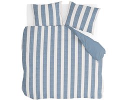 Byrklund Dekbedovertrek Ocean Stripes - 200x220 - 100% Polyester - Wit / Blauw