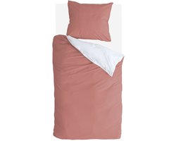 Byrklund Dekbedovertrek Side Way - 140x220 - 100% Katoen - Terra / Wit