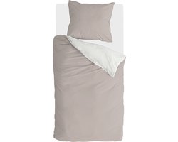 Byrklund Dekbedovertrek Side Way - 155x220 - 100% Katoen - Zand / Wit