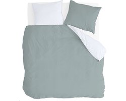 Byrklund Dekbedovertrek Side Way - 200x220 - 100% Katoen - Jade / Wit