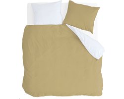 Byrklund Dekbedovertrek Side Way - 200x220 - 100% Katoen - Okergeel / Wit