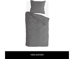 Byrklund Dekbedovertrek Sleep Softly - 140x220 - 100% Katoen - Off Black