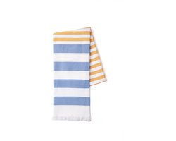 Byrklund Hamamdoek Fouta Beach Basics - 100x180 - 100% Katoen - Okergeel / Jeansblauw