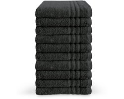 Byrklund handdoeken 50 x 100 - set van 10 - 100% Katoen - Hotelkwaliteit - Zacht en Absorberend - Antraciet