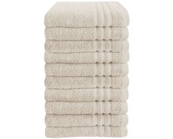 Byrklund handdoeken 50 x 100 - set van 10 - 100% Katoen - Hotelkwaliteit - Zacht en Absorberend - Beige / Zand