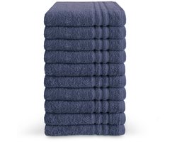 Byrklund handdoeken 50 x 100 - set van 10 - 100% Katoen - Hotelkwaliteit - Zacht en Absorberend - Donker Blauw