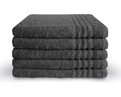 Byrklund Handdoeken 70 x 140 - Set van 5 - 100% Katoen - Hotelkwaliteit - Zacht en Absorberend - Antraciet