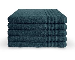 Byrklund Handdoeken 70 x 140 - Set van 5 - 100% Katoen - Hotelkwaliteit - Zacht en Absorberend - Donker Blauw