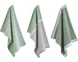 Byrklund Keuken- en Theedoeken set Dishes & Dry Hands Jade - 3-delige Set - 100% Katoen - Hoge Absorptie & OEKO-TEX