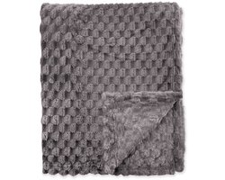 Byrklund Plaid Fluffy Dots - 130x160 - 100% Polyester - Antraciet