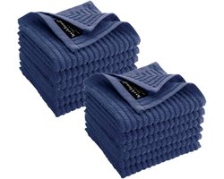 Byrklund Vaatdoek Clean & Shiny Blauw - Set van 12 - 100% Katoen - 30x30 cm