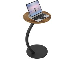 ByRoos Bijzettafel - 1 stuk - Bijzettafel woonkamer - Bijzettafel bank - Bijzettafel rond - Computertafel - Hout