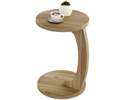 ByRoos Bijzettafel - 1 stuk - Bijzettafel woonkamer - Bijzettafel bank - Bijzettafel rond - Slaapkamer - Woonkamer - Computertafel - Hout