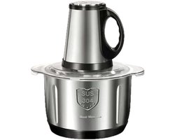 ByRoos - Keukenapparatuur - Vleesmolen - Elektrische vleesmolen - Gehaktmolen - Ook geschikt voor o.a. paprika, gember, ui, etc. - Keukenmachine - 5 messen - Makkelijk schoon te maken - Zilver - Zwart