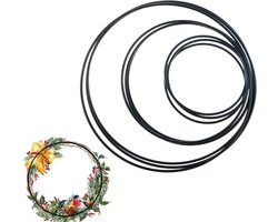 ByShane - Metalen ringen om te knutselen en op te hangen - Set van 9 stuks - Verschillende maten - Voor bruiloftskrans en dromenvanger - Bloemisterie - Draadringen voor wikkeltechniek.