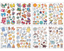 ByShane - Set van 4 babyalbumstickers voor kinderen - Scrapbookaccessoires - Doe-het-zelf fotoalbum stickers