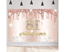 ByShane - Verjaardagsdecoratie voor een 18-jarige Meisjes - Roségoud 18e Verjaardag Banner - Stoffen Bord - Happy 18 Birthday Achtergrondbanner - Verjaardagsfeest Decoratie