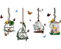 Byshayne- Muursticker met Bloemen en Planten - Wanddecoratie Kinderkamer - Wanddecoratie Slaapkamer - Wanddecoratie Woonkamer - Wanddecoratie Keuken - Hoogwaardige PVC Muurstickers