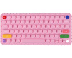 ByTwinly Baby Bijtring - Bijtringen - Siliconen Bijtring - Baby Speelgoed - Bijtspeelgoed - BPA Vrij - 100% Siliconen - Kraamcadeau - Bijtspeeltje - Baby Cadeau - Flexibel - Toetsenbord - Roze