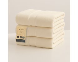 ByViento Luxe Handdoeken XL – Set van 3 – 70×130 cm – Natuur Crème – Hotelkwaliteit – 100% Katoen – 600 g/m²