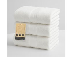 ByViento Luxe Handdoeken XL – Set van 3 – 70×130 cm – Wit – Hotelkwaliteit – 100% Katoen – 600 g/m²
