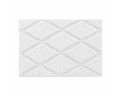 ByViento Luxe Katoenen Badmat 50 x 80 cm – Zacht & Hoog Absorberend – Wit – Diamant Patroon – Hotel Kwaliteit