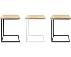 C-Vorm bijzettafel met Eikenhouten blad | Laptoptafel / Salontafel voor Bank of Bed