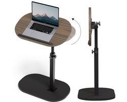 C-vorm Bijzettafel – Verstelbare Hoogte – Kantelbaar & Draaibaar Tafelblad – Metalen Frame – Voor Bank & Woonkamer – Zonder Wieltjes