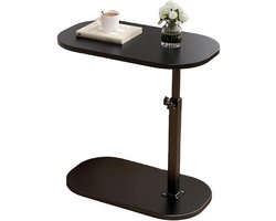 C-vormige bijzettafel, in hoogte verstelbare C-vormige bijzettafel, 360° draaibare bijzettafels die onder schuiven, moderne kleine koffie C-tafel bijzettafel voor bank/bed/bad, draaibaar tafelblad