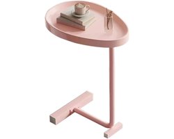 C-vormige bijzettafel - Sidetable eivorm - Woonkamer Decoratie - Ruimtebesparend Ontwerp - Compact Formaat - Roze