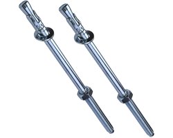 - C54070 - set van 2 bouten ankerschroef boutanker lange schroefdraad, spreidpluggen - M12x240mm - van verzinkt staal - voor beton, steen, massief materiaal