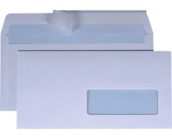 C5/6 Enveloppen - Bank envelop - Venster rechts - 114 x 229 mm - 100 stuks - zelfklevend met plakstrip - 80 Gram - DULA
