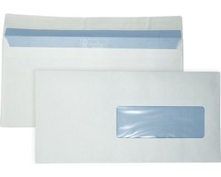 C5/6 Enveloppen - Bank envelop - Venster rechts - 114 x 229 mm - 50 stuks - zelfklevend met plakstrip - 80 Gram - DULA