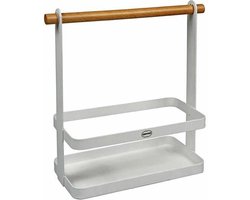 CABANAZ - opbergrek, metaal, hout,MUG RACK, wit