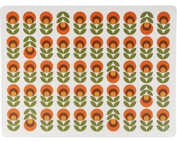 CABANAZ - Placemat, lederlook pvc, LOLA Flower Orange Dots