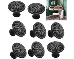 Cabinet Door Handle 8 Pieces Vintage Cabinet Knobs - Furniture Knobs 30mm with Screws - Chic Drawer Knobs Black Antique Handles - Drawer Knots en Decoratie