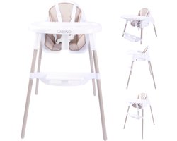 Cabino Kinderstoel Situp - Eetstoel Baby – Inclusief Kussen – Verstelbare Baby Eetstoel – 2 in 1 & Peuterstoel – Wit & Clay