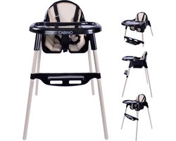 Cabino Kinderstoel Situp - Eetstoel Baby – Inclusief Kussen – Verstelbare Baby Eetstoel – 2 in 1 & Peuterstoel – Zwart & Clay