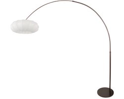 Cacao kleurige vloerlamp Luma-Nola 4755CA van Steinhauer, trendy design, met metalen en textiele afwerking, hoogte verstelbaar en uitschuifbaar, 240 cm max. lengte