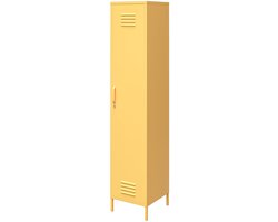 Cache|Hoge kast met 1 deur in metaal geel