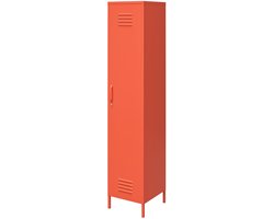 Cache|Hoge kast met 1 deur in metaal oranje