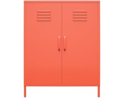 Cache|Kast met 2 deuren in metaal oranje