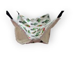 Cactusmotief dubbeldekker - hangmat voor knaagdieren - Ratten, hamsters en degoes - 29 x 29 cm - Super zacht
