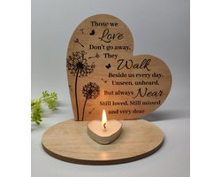Cadeau - herdenking - Waxinelichthouder met betekenisvolle tekst - Kado - Decoratie - Geschenk - Memorial