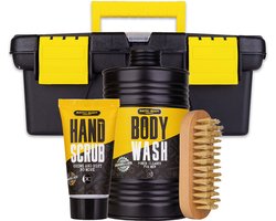 Cadeau voor Man Verjaardag - Gereedschapskist met Mannen Verzorgingsproducten - Bath & Body - Musk Giftset - Geschenkset mannen, vader, vriend, papa, broer - Grappige Cadeautjes - Cadeau Pakket Heren