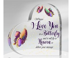 Cadeau - Whisper I love You - Herdenking - Gemis - Geschenk - Kado - Troost - Heaven - Hemel - vlinder - Decoratie - Heaven - Hemel - Overleden - Troost