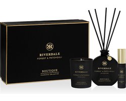 Cadeaupakket | Riverdale | Geurstokjes, Geurkaars & Spray | Boutique medium | Geschenkset | Forest & Patchouli