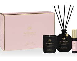 Cadeaupakket | Riverdale | Geurstokjes, Geurkaars & Spray | Boutique medium | Geschenkset | Oud & Bergamot